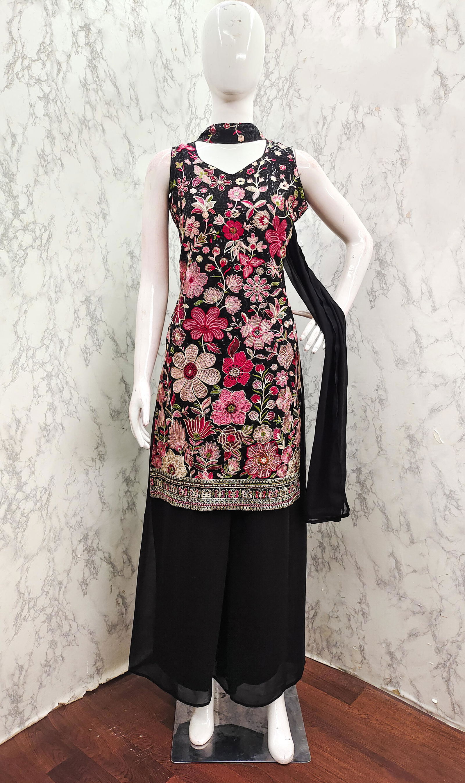 Tt 007 A to D Georgette Embroidery Wholesale Readymade Suits Wholesale Market